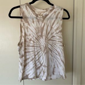 Tan & White tie dye Tank top